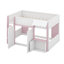 Lit mezzanine double avec maisonnette et rangement-1945068602