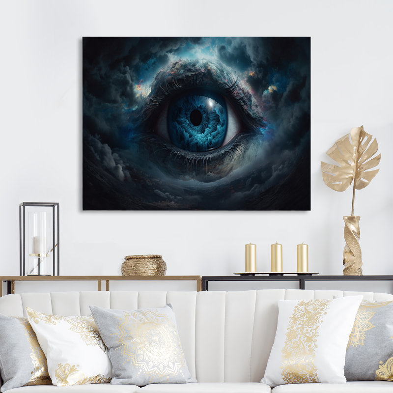 Œil de la tempête sur toile, H 16 po x l 32 po x P 1 po