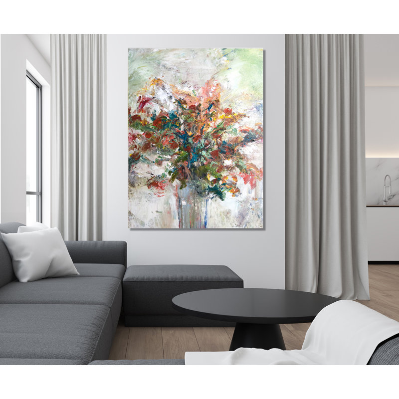 Floral - Artist Enhanced Canvas Print, 24" H x 20" W x 1" D, Unframed