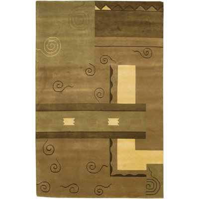 Aadi Abstract Hand-Knotted Wool Brown/Beige Area Rug