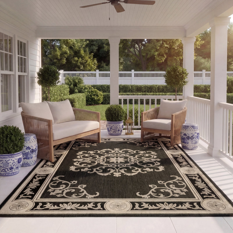 Tapis oriental d'intérieur / extérieur Galena Performance, Rectangle 8 pi x 11 pi