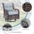 3 Pcs Patio Furniture Set Rocking Chairs Set Of 2 With Glass Top Side Table