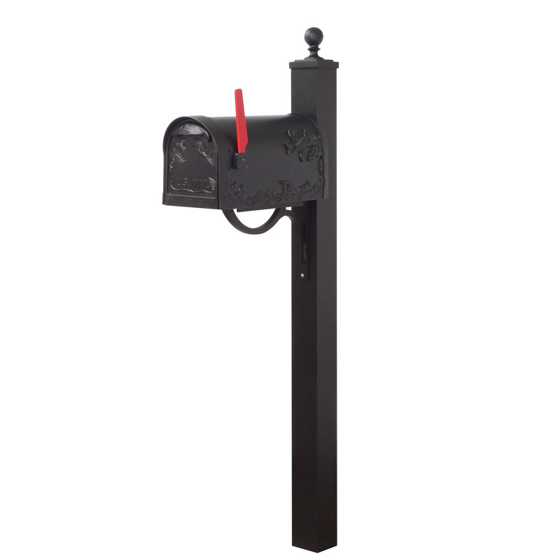 Hummingbird Aluminum Post Mounted Mailbox with Magnetic Closure