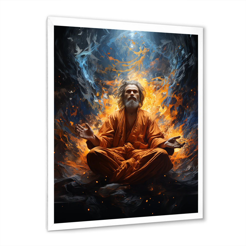 Orange Yoga Awakening II, reproduction d'art sur toile, Blanc, H 44 po x l 34 po x P 1,5 po