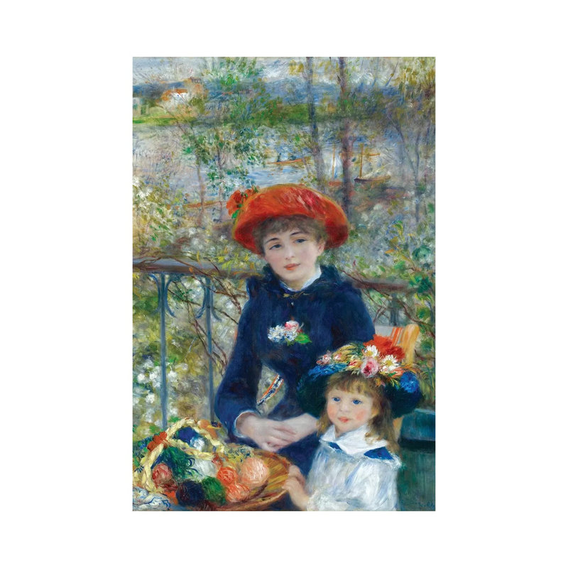 Two Sisters (on The Terrace) 1881 by Pierre-Auguste Renoir - Painting on Canvas, Wrapped Canvas