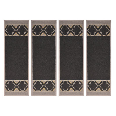 Tapis d'escalier noir antidérapant