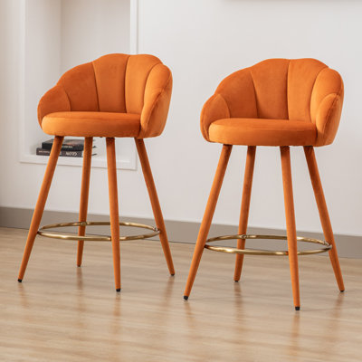 Damisi Upholstered Counter Stool with Metal Frame