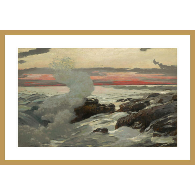 «West Point Prout's Neck» par Winslow Homer - impression giclée encadrée, H 28,62 po x l 41,5 po
