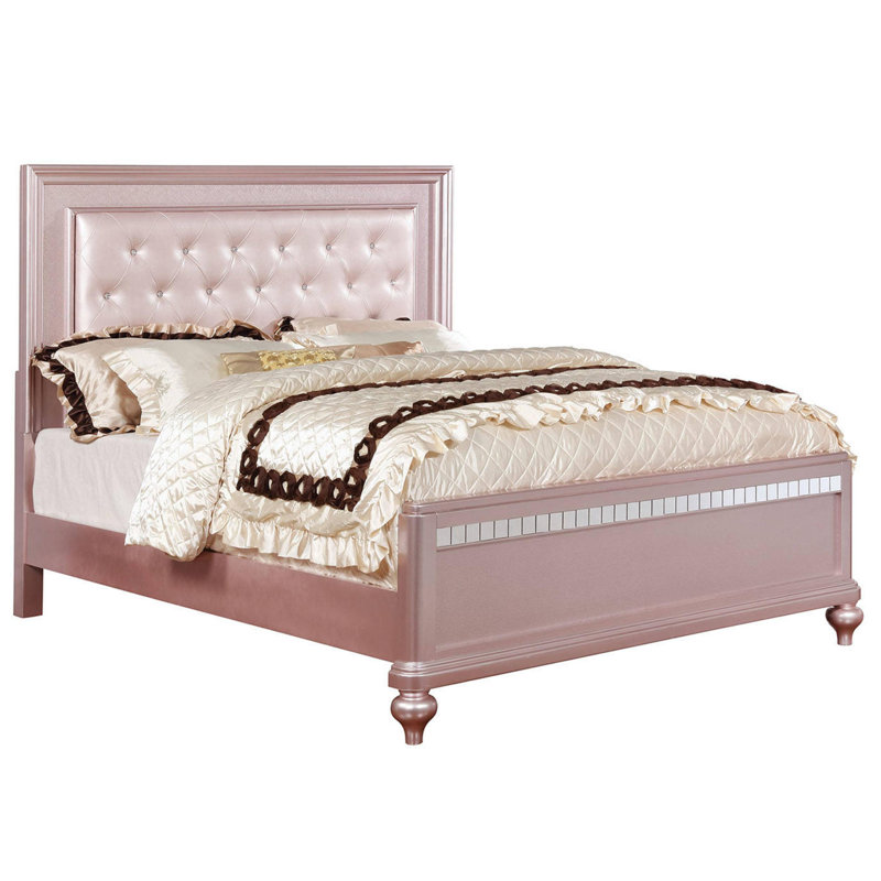 Grand lit plateforme Aileen, Rose