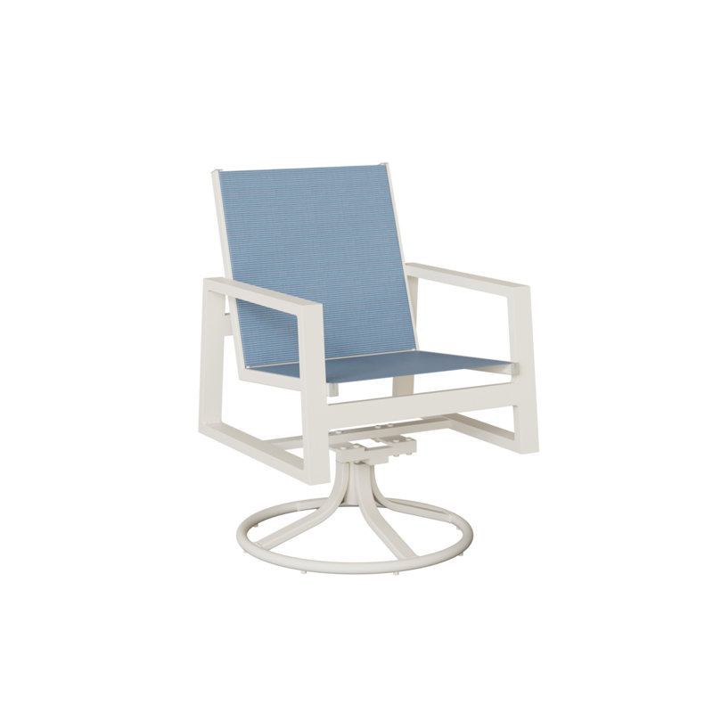 Chaise berçante pivotante berçante Vida de Berlin Gardens, Dupione près de la piscine, Blanc mat