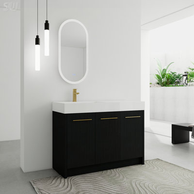 48 Inch Freestanding Bathroom Vanity With Resin Sink And Soft Closing Door, Perfect For Modern Bathrooms And Ample Storage