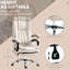 Chaise de bureau blanc crème avec massage vibrant 6 points, repose-pieds en microfibre