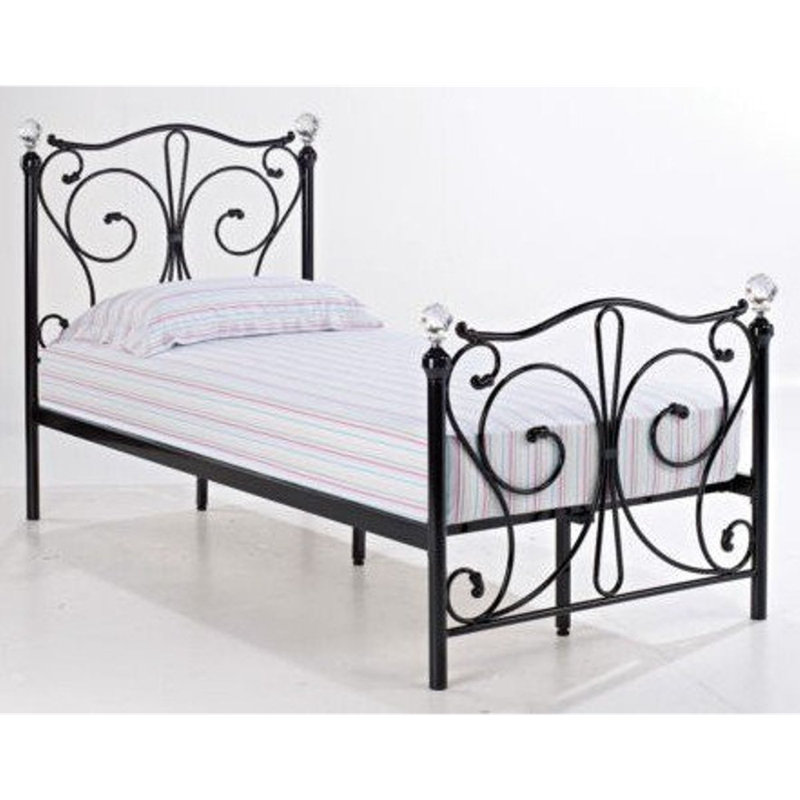 Larissa Metal Bed, Single (3'), Black