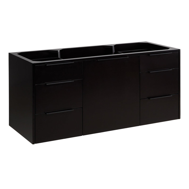 48" Dita Double Bathroom Vanity - Cabinet Only, Black