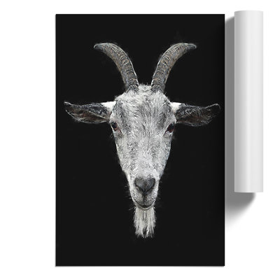 White Goat Painting - Frameless Print