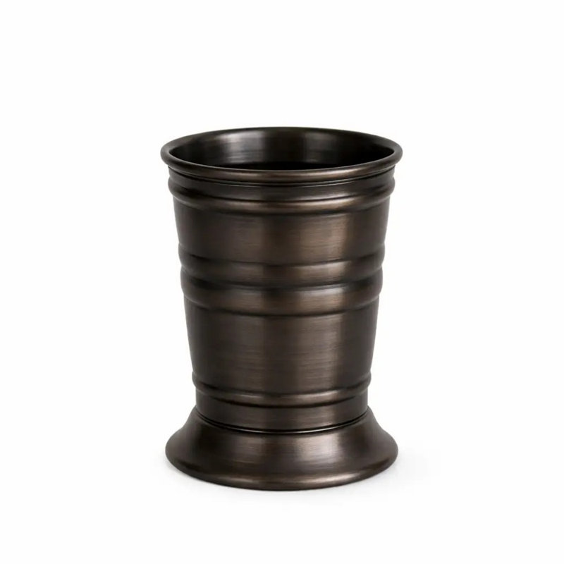 Contenant de rangement élégant en acier inoxydable à finition brillante, organisateur d'ustensiles autoportant pour la cuisine, le café et le restaurant Bronze huilé