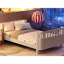 Lit plateforme simple en bois blanc, élégant et fonctionnel pour lit simple, avec coins arrondis à profil bas