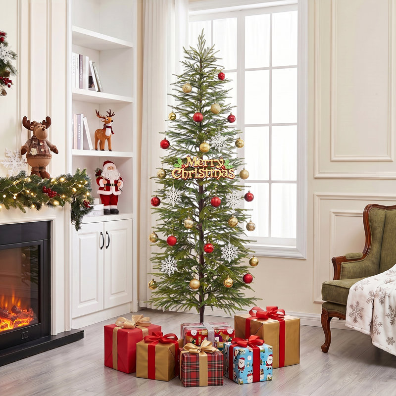 Arbre de Noël artificiel au toucher doux de 6 pi avec 170 lumières DEL blanc chaud, 72