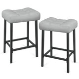 24 Inches Modern Double Needle Barstools With Metal Base
