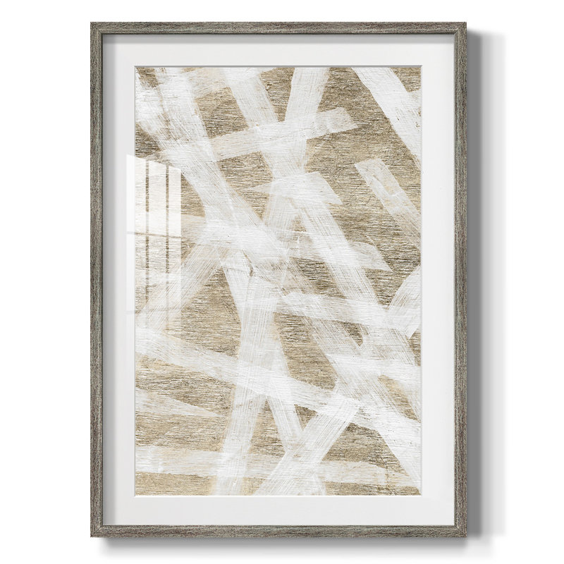 Impression encadrée Mallumo I, Blanc, Papier encadré argent vieilli