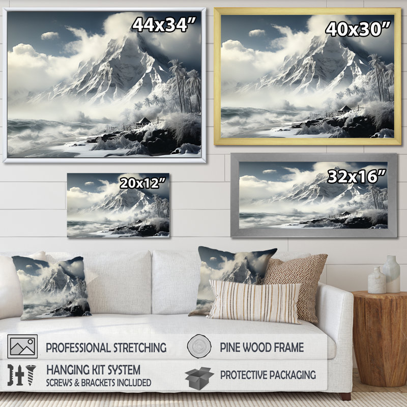 Bernarr Glacier Majestic Clarity II sur toile, Cadre simple argenté, H 12 po x l 20 po