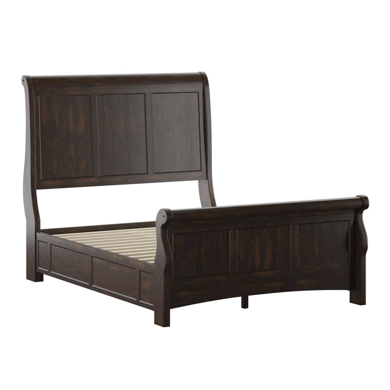 Melfa Sleigh Bed, Antique Black, Queen