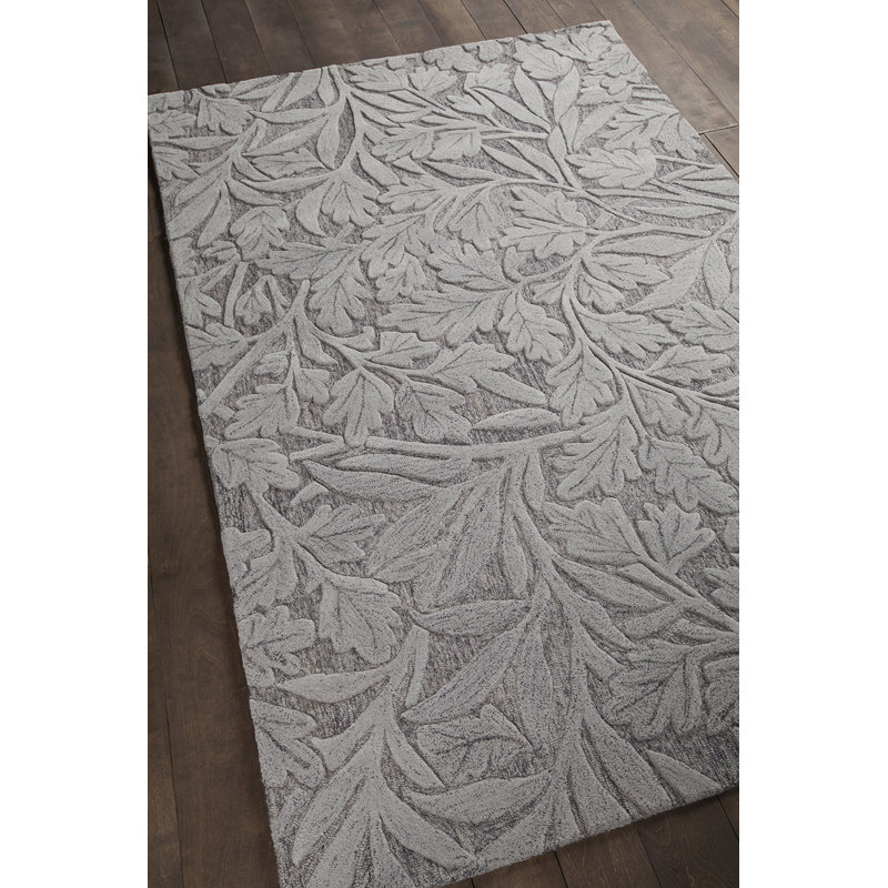 Tapis gris en laine touffeté à la main Yelena, 7 pi 9 po x 10 pi 6 po