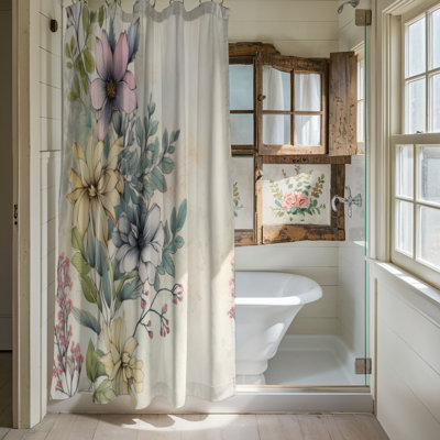 Old-World Flowers - Premium Shower Curtain