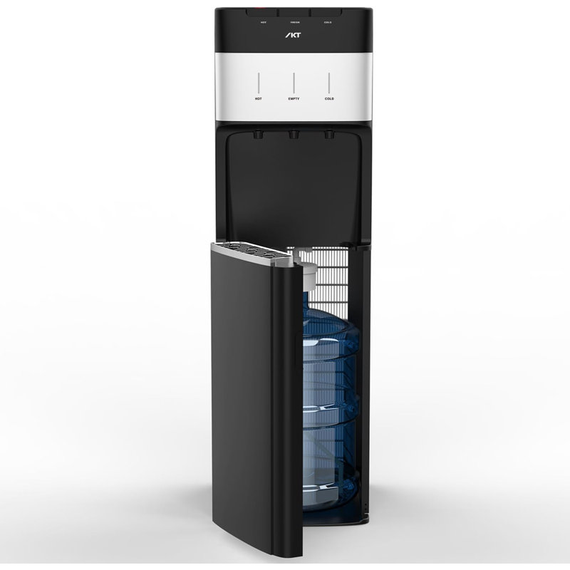 Distributeur de refroidisseur d'eau autonettoyant Ikt à chargement par le bas pour bouteille de 3 à 5 gallons avec affichage à DEL noir