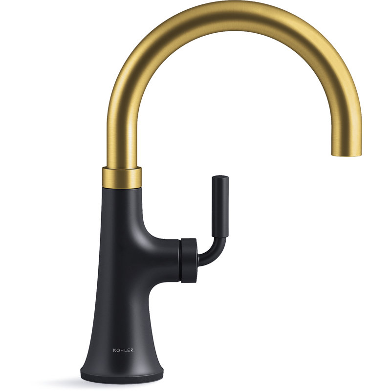 Tone Single-Handle Bar Sink Faucet, Matte Black/Brass