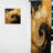 Ahoskie Gold Black Desert Mirage Spiral - Modern Velvet Curtain - Room Darkening - 1 Panel-267767131