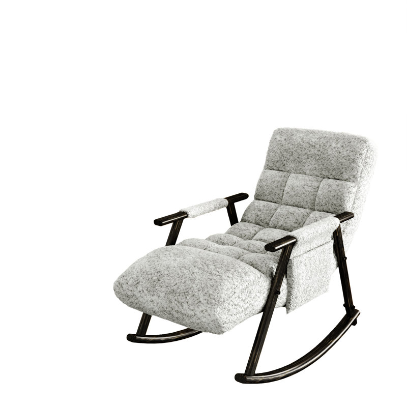 Chaise berçante pliante décontractée, fauteuil berçant, chaise d'appoint et fauteuil de salon, Gris