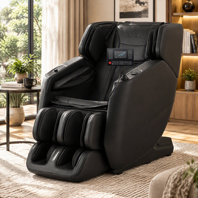 Fauteuil de massage 8 points à corps zéro gravité avec haut-parleurs Bluetooth, fauteuil inclinable de massage SL Track avec 10 modes