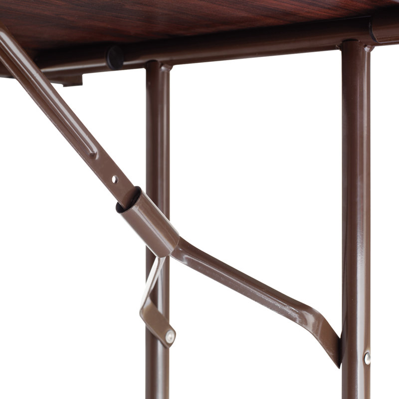 Mahogany Elegance 48" Portable Folding Table with Vinyl Edging