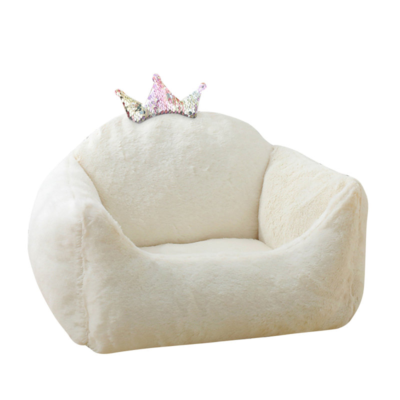 Shirlene Soft Cushioned Crown Pet Bed, 23cm H x 50cm W x 40cm D, White