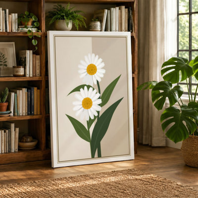 Simple Daisies Botanical - Wrapped Canvas