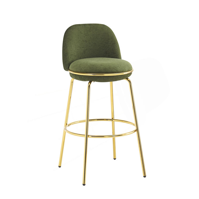 Tabourets de bar arqués de luxe avec repose-pieds doré