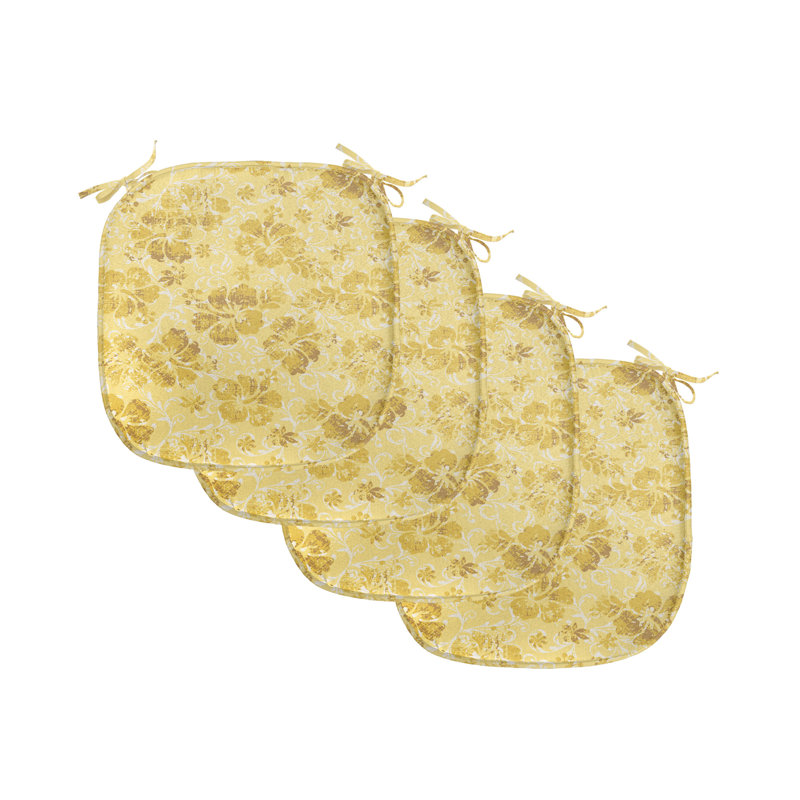 East Ornamental Cultural Seat Cushion, Yellow/Floral 41