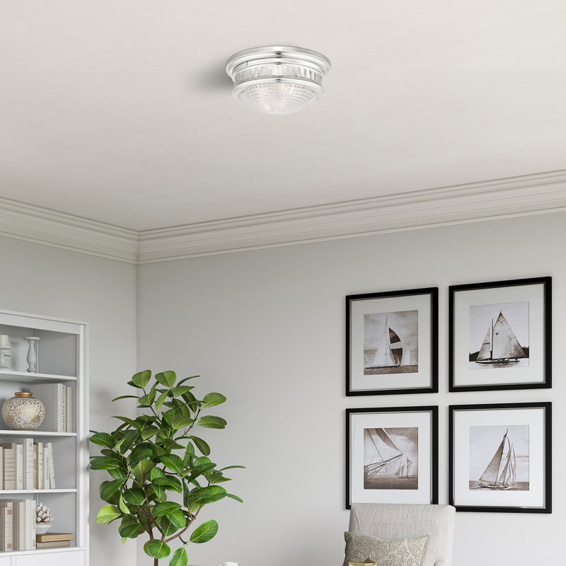 Plafonnier encastré 2 lumières Capitola, Nickel poli