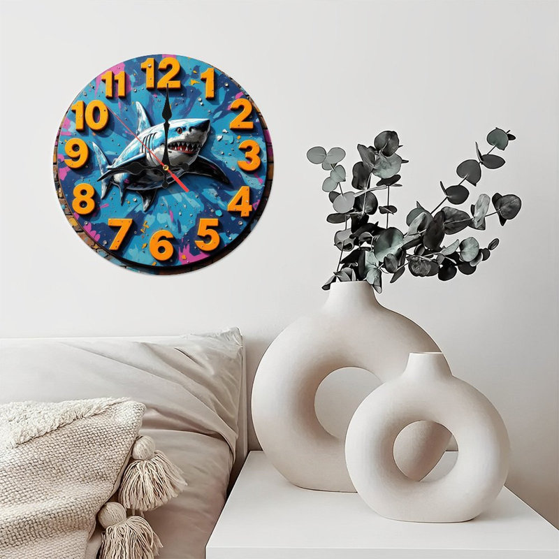 Horloge murale requin