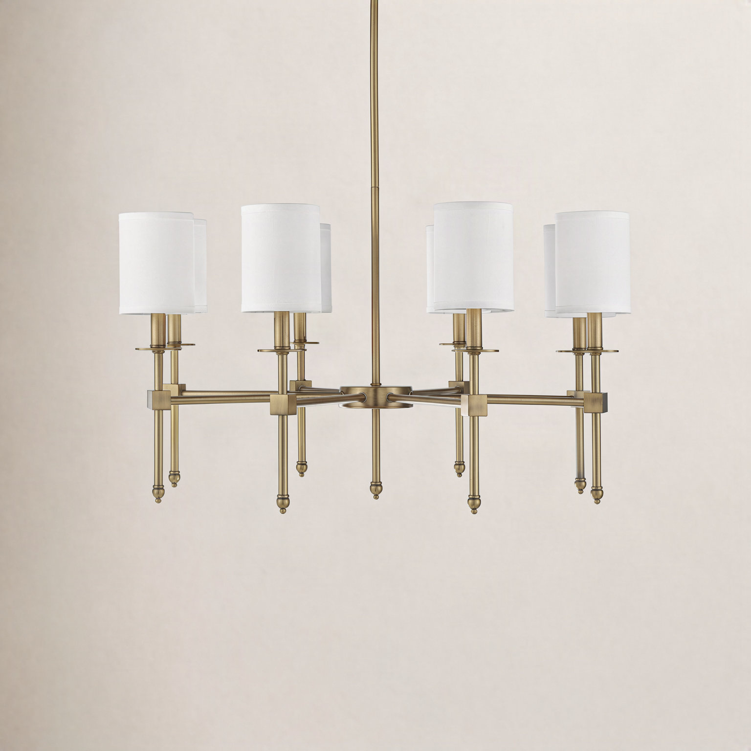 Keeling 8 - Light Metal Dimmable Chandelier, Warm Brass