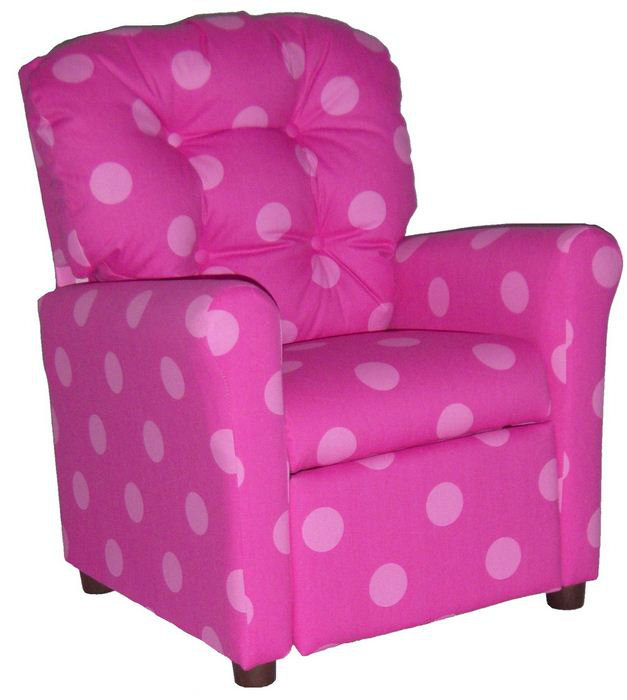 Kids 13.5'' Recliner and Ottoman, Oxygen Pink