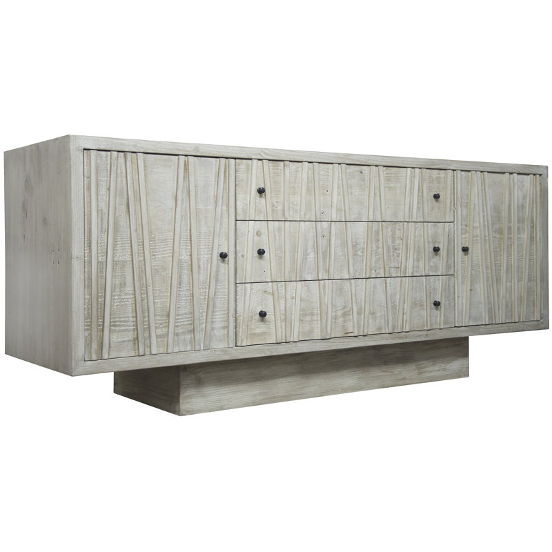 Ranunculus 76'' W Solid Wood Sideboard, Gray Wash