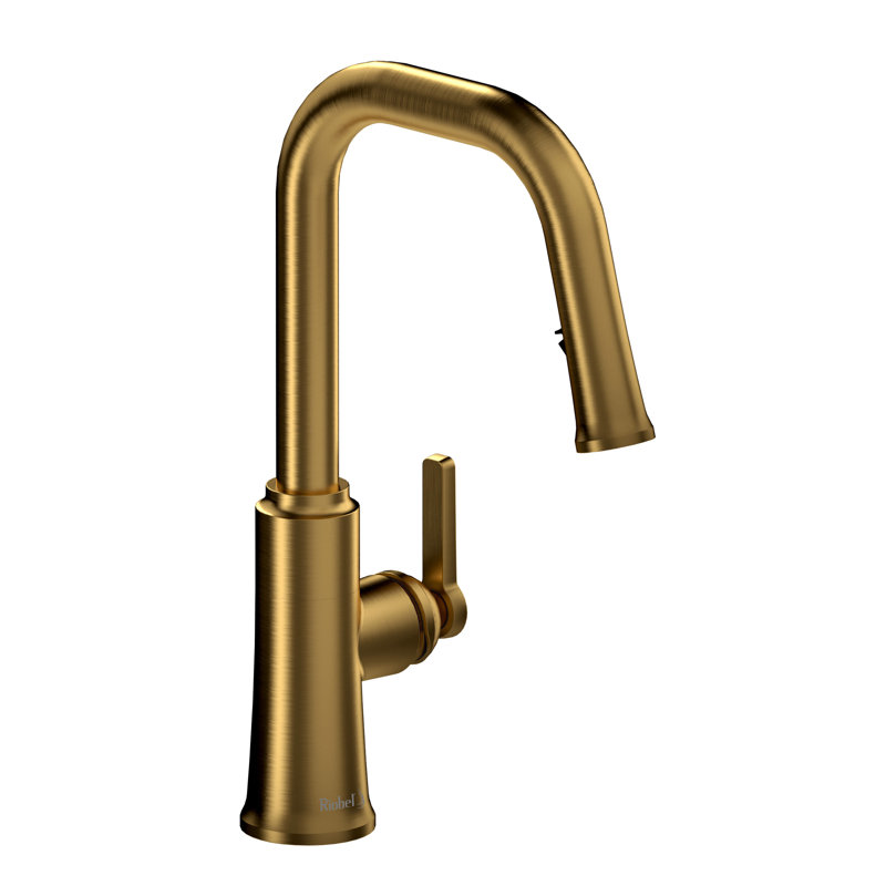 Trattoria Pull-Down Kitchen Faucet With U-Spout, Brushed Gold