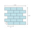 Carreau de mosaïque en porcelaine mat à joint brique 11,64 po x 11,46 po Porcetile