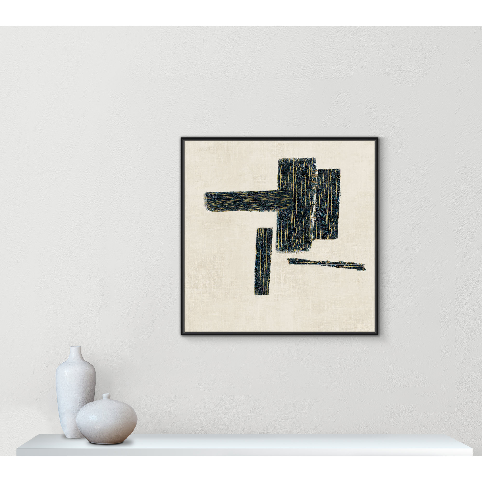 Stiched II Print by , 37.5" H x 37.5" W, Black