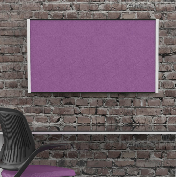 Tableau d’affichage en feutre de bordure biseautée, H 24,75 po x l 40,125 po x P 1,32 po, Lavande