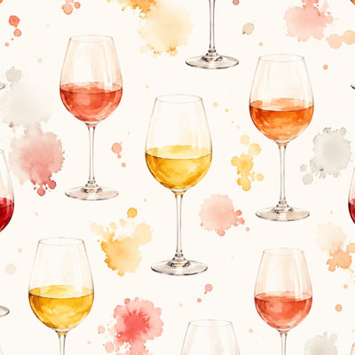 Peel and Stick Wallpaper Watercolor Wine Glass Red White Ros Drinks Cream Contact Paper Removable Self Adhesive Wall Mural Wall Decor for Bedroom Kitchen Cabinets 24in x 118in