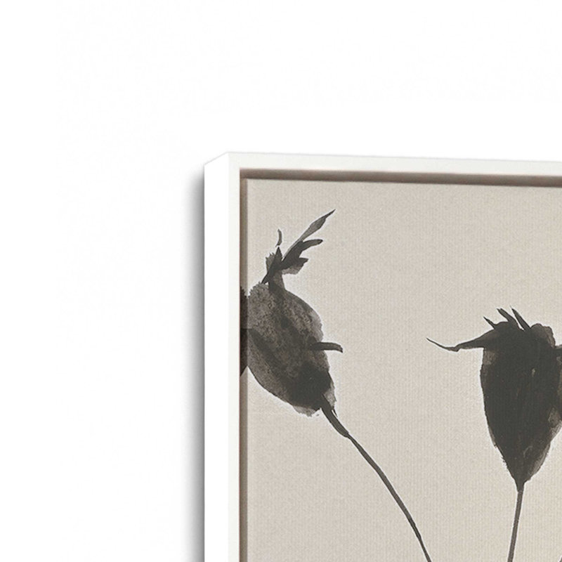 «Black Ink Botanicals II», reproduction sur toile, H 18,75 po x l 12,75 po, Blanc opaque
