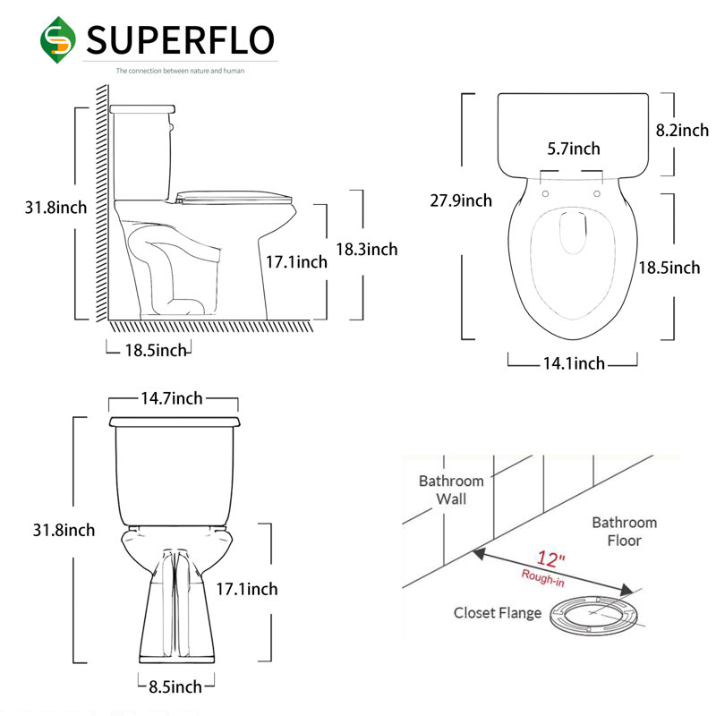 White Elongated Dual-Flush Macerating Toilet with 17'' Seat Height